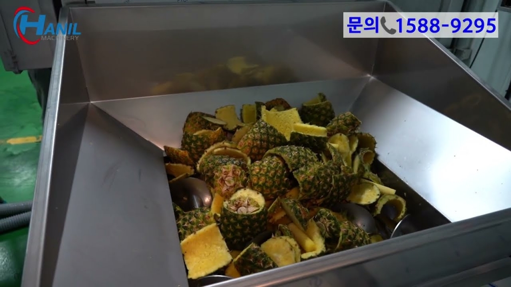 파인애플을 갈아버리는 과채류압축기 설치